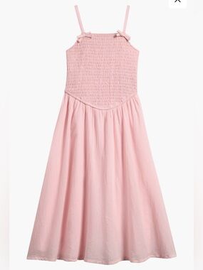 NWT Abercrombie Kids Pink Smocked Cotton Sundress Summer Party Cottage-Sz 11/12